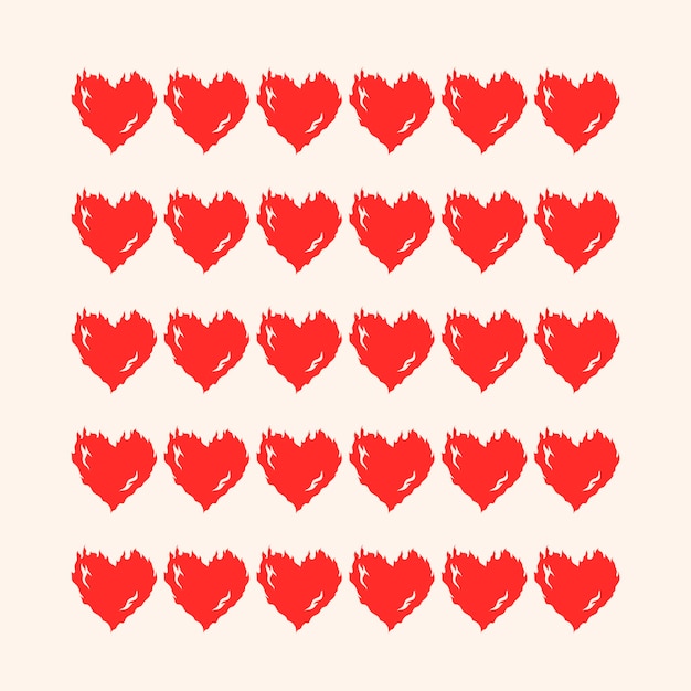 Burning heart pattern illustrator brush vector add-on set