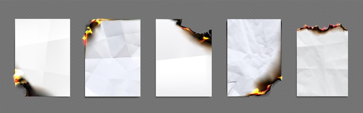 Free Vector burnt fire paper flame page edge design vector