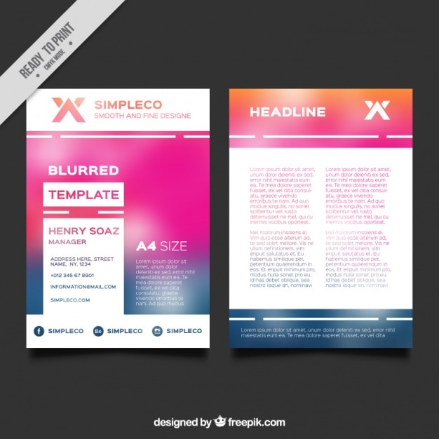 Free vector burred business brochure