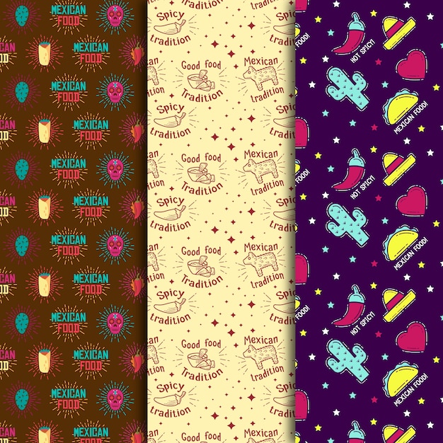 Burrito and cacti seamless pattern