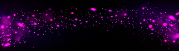 Free vector burst of pink light sparkles glowing on transparent background vector realistic illustration of shiny color fireflies magic power effect confetti bokeh overlay pattern abstract stardust texture