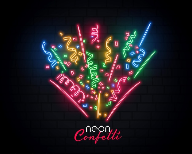 Free vector bursting celebration confetti neon