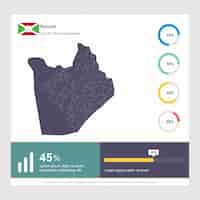 Free vector burundi map & flag infographics template