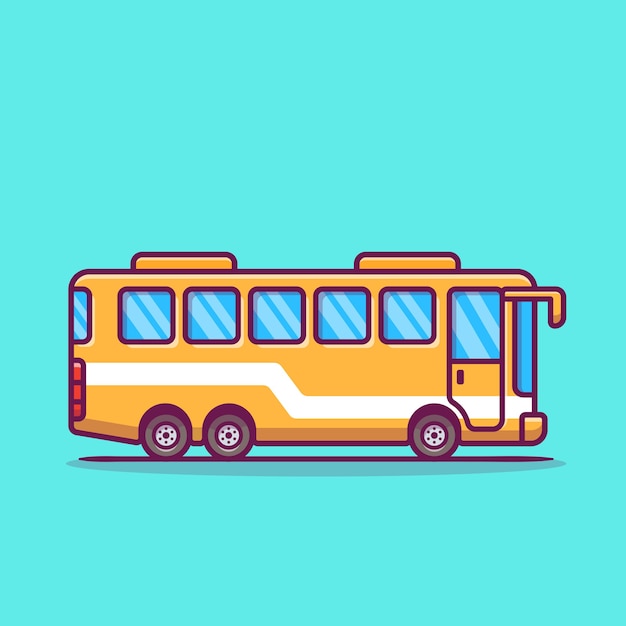 Free vector bus cartoon icon illustration.