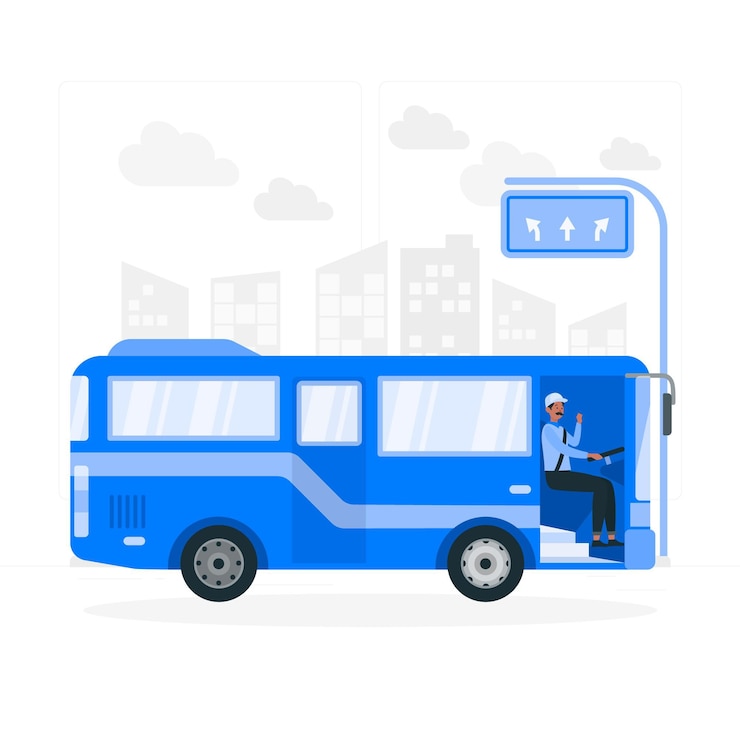 Free Vector bus driver concept illustration