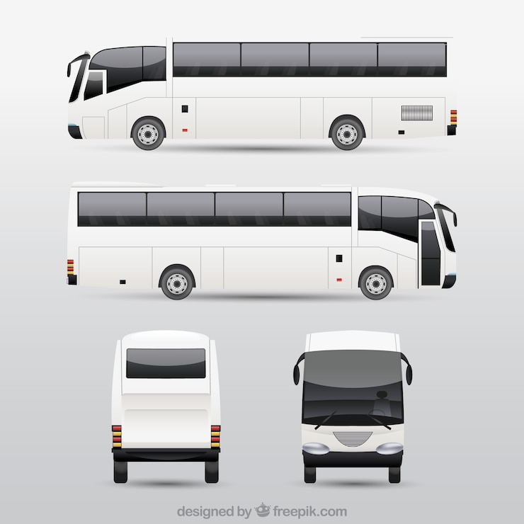 Free Vector bus set with different perspectives