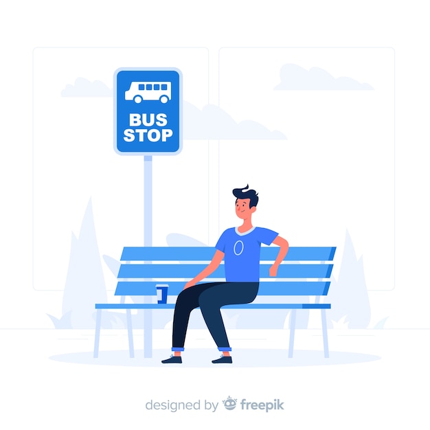 Bus stop concept illustration