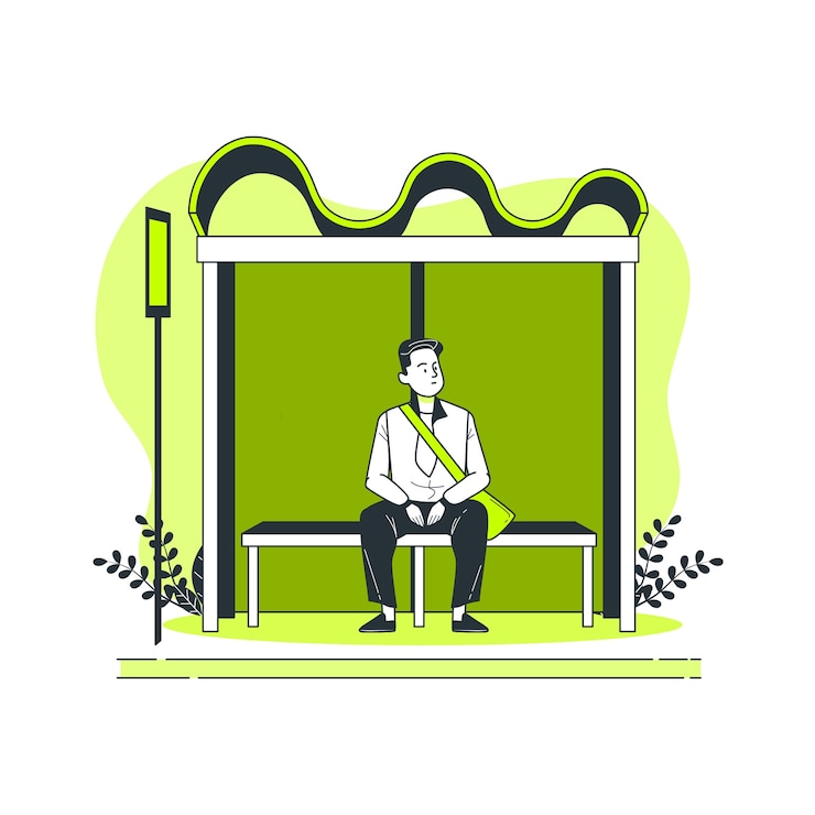 Free Vector bus stop concept illustration