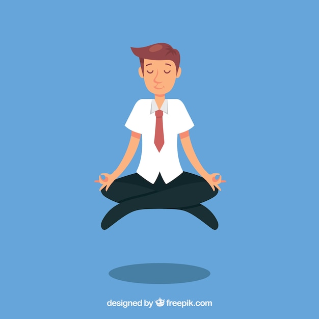 Free vector busines man meditating