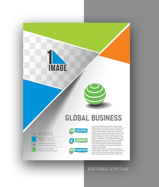 Free vector business a4 brochure flyer poster design template.