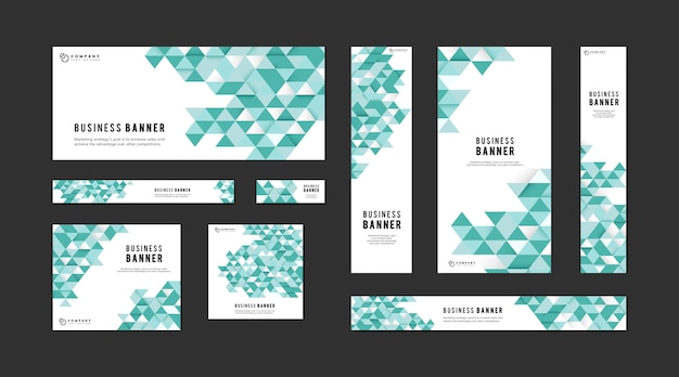 Business abstract banner set