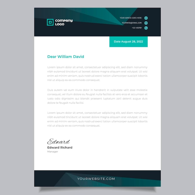 Free vector business abstract letterhead template