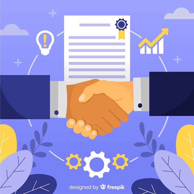 Free vector business agreement shaking hands