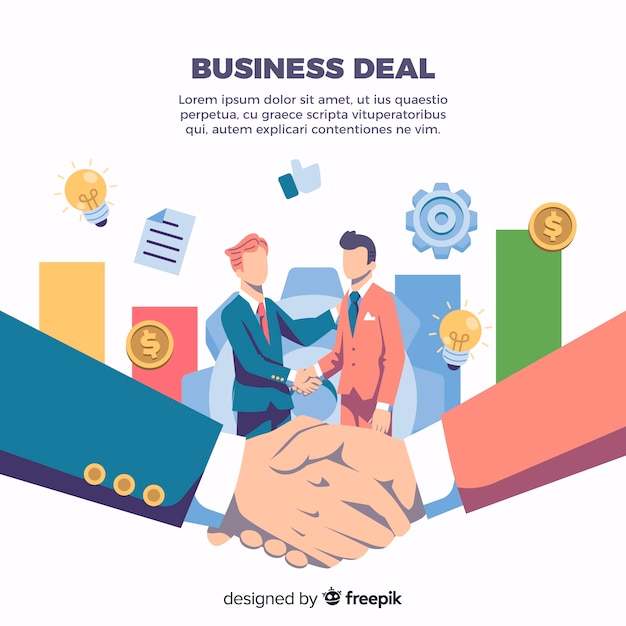 Business agreement shaking hands