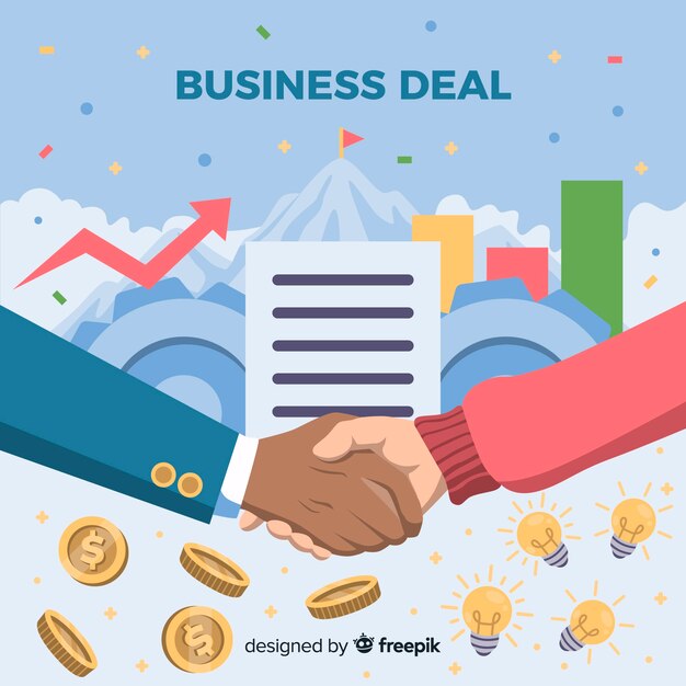 Business agreement shaking hands