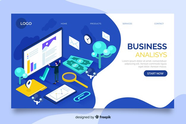 ビジネス分析企業のランディングページ