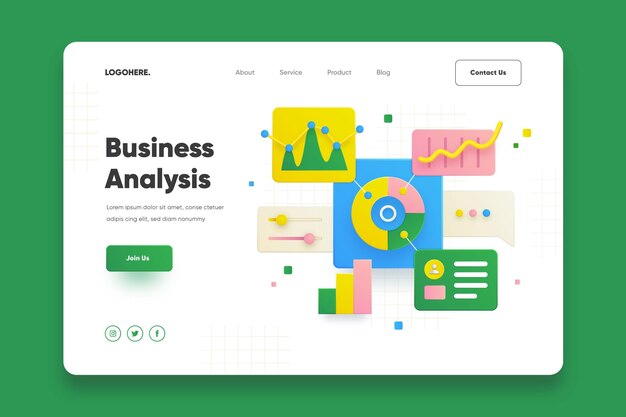 ビジネス分析のランディングページ