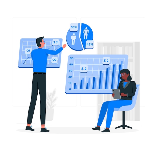 Free vector business analytics concept illustration