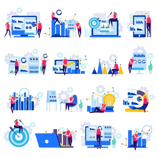 Business Analytics Flat Icons