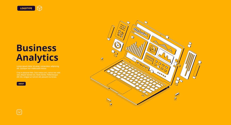 Free Vector business analytics landing page