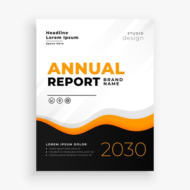 Free Vector business annual report template for professional presentation