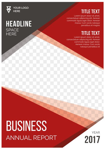 Free vector business annual report with red shapes