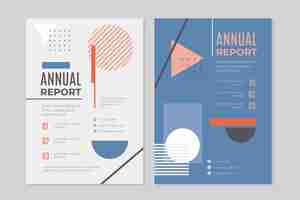 Free vector business anual report set in memphis style