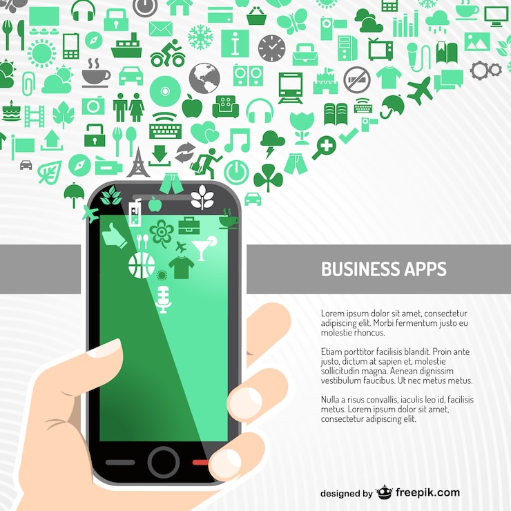 मुफ़्त वेक्टर business apps in green