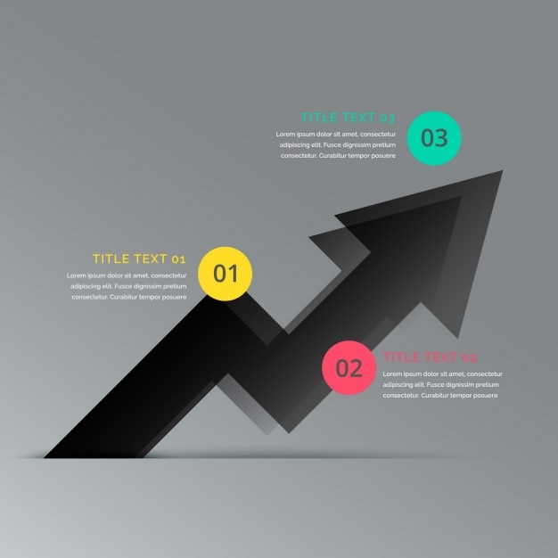 Free Vector business arrow infographic showing three steps