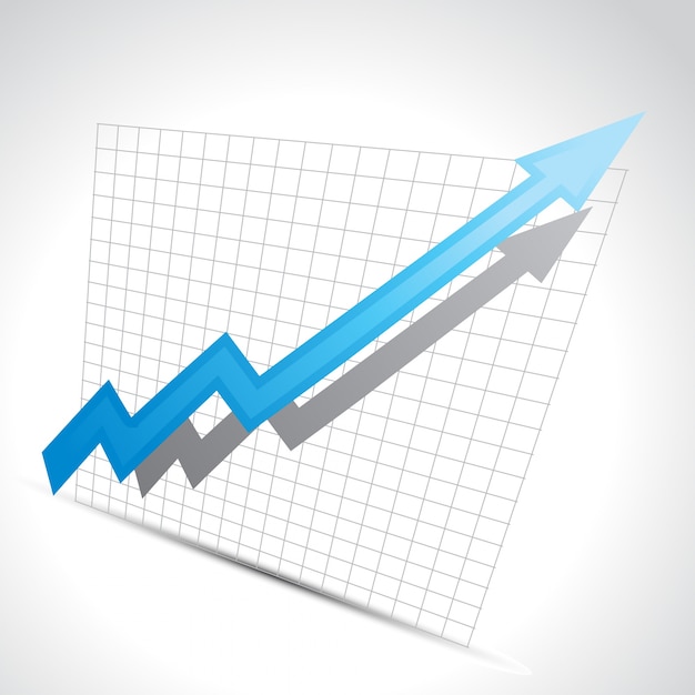 Free vector business arrow showing growth progress