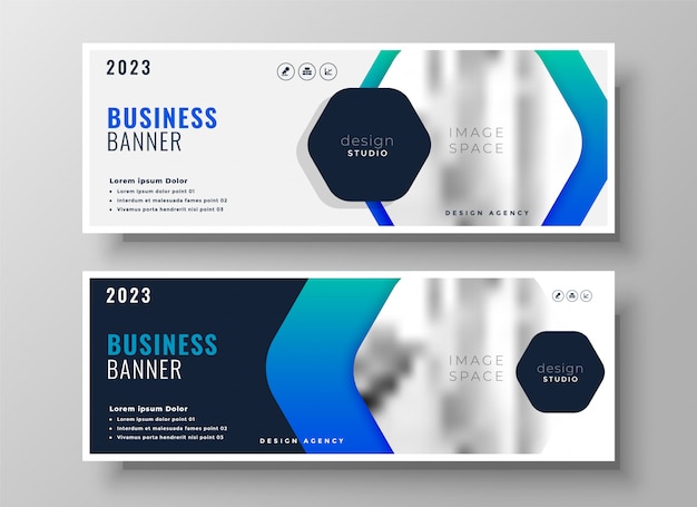 Free vector business banner  in blue theme