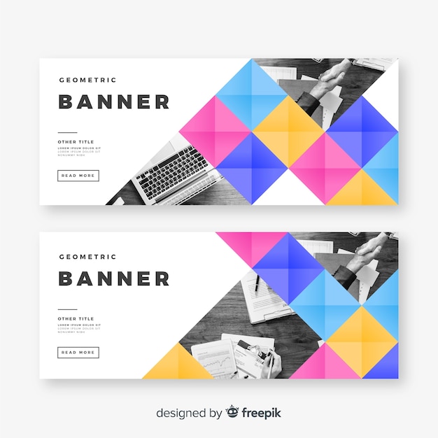Business banner template with image
