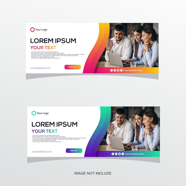 Business banner with gradient colors