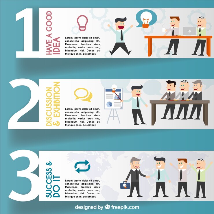 무료 Vector 비즈니스 배너 infographic
