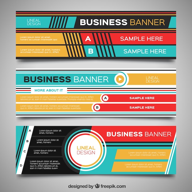 Free vector business banners set in abstract style