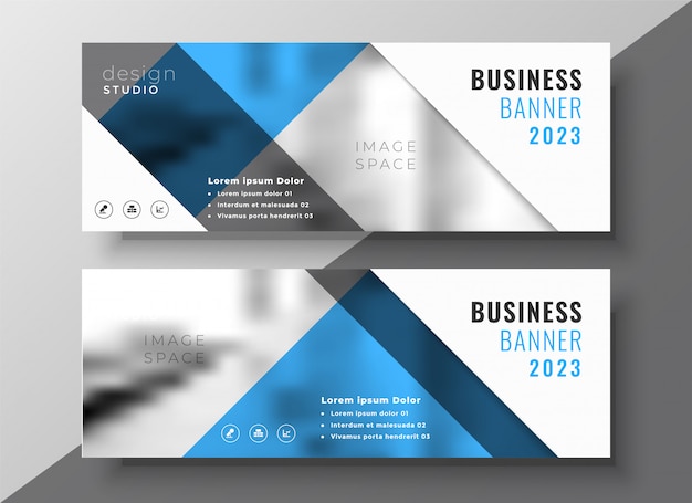 Progettazione del modello di banner flyer blu business