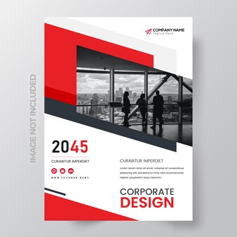 Business book cover corporate flyer design template