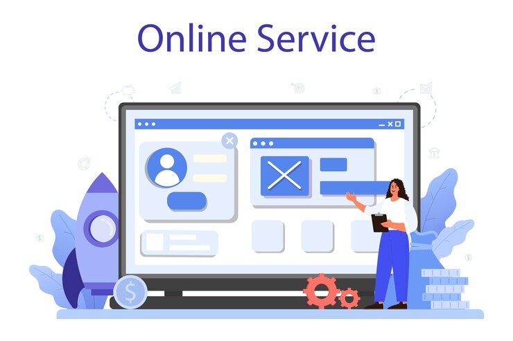 Free Vector business boost online service or platform company and personal career success busines development and profit increase flat vector illustration