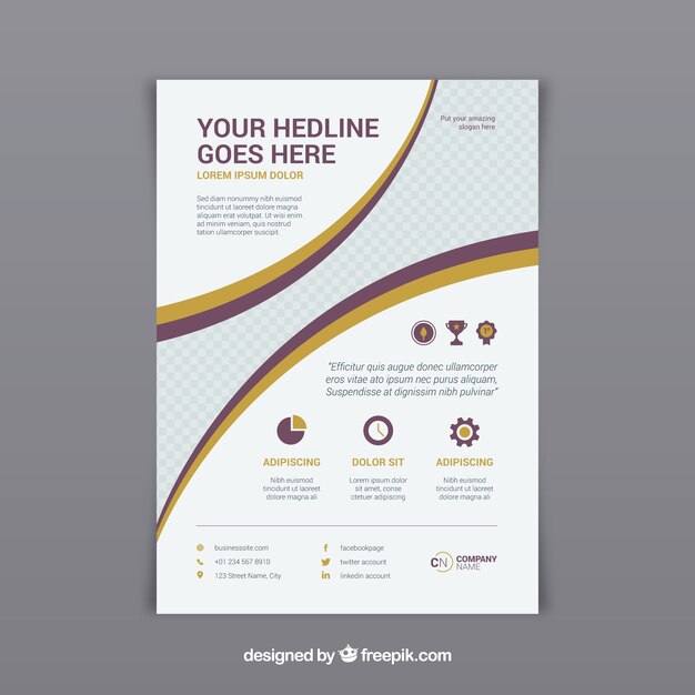 Business brochure in a5 size with abstract style