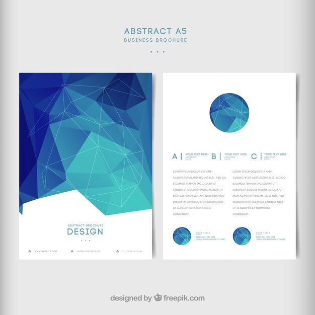 Free vector business brochure in a5 size with abstract style