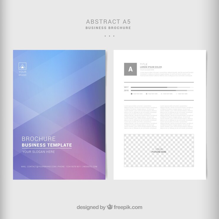 Free Vector business brochure in a5 size with abstract style