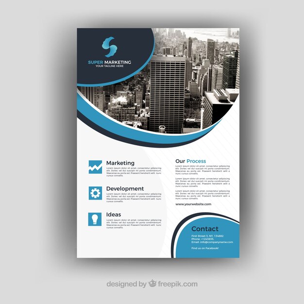 Business brochure in a5 size with abstract style