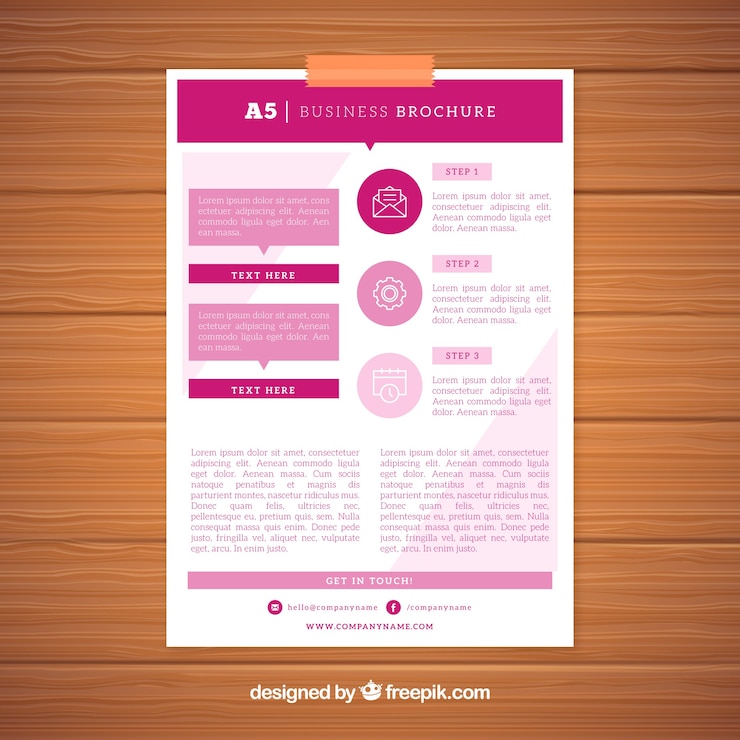 Free Vector business brochure in a5 size with flat style