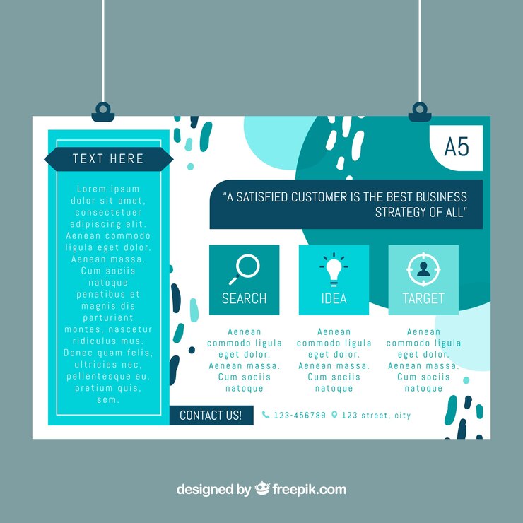 Free Vector business brochure in a5 size with flat style