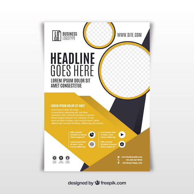 Business brochure in a5 size with flat style