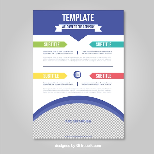 Free vector business brochure in a5 size with flat style