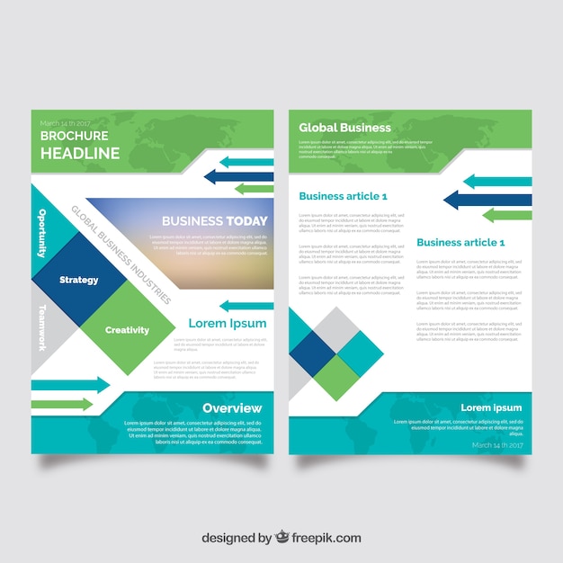 Business brochure in a5 size with flat style