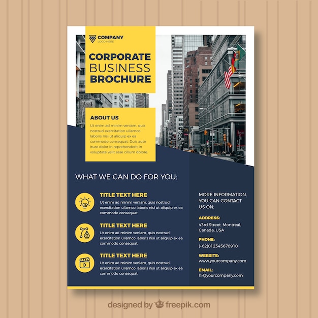 Business brochure in a5 size with flat style