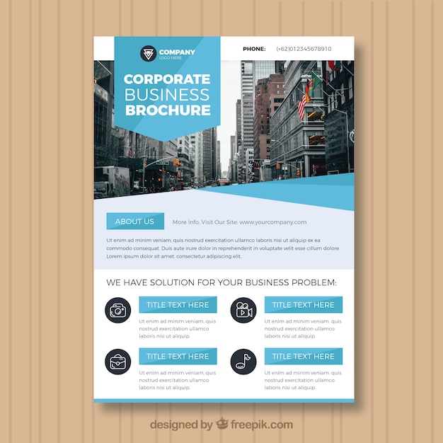 Free vector business brochure in a5 size with flat style