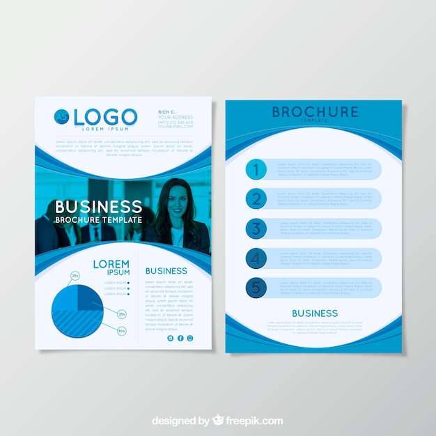 Free vector business brochure in a5 size with flat style